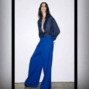 Zara Royal Blue Wide Leg Pants